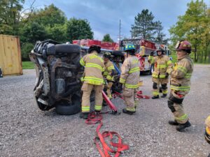 Training with overturned vehicle