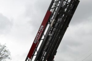 Fire truck ladder with South Lyon label
